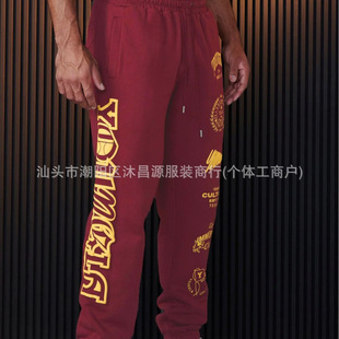 Cross-border loose men's sports pants fashion brand sports fitness casual pants cotton printed leggings factory direct sales