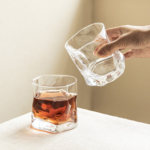 Transparent Glass Wholesale Creative Twist Cup Restaurant Premium Sense Wine Glass Household Water Cup Coffee Cup Whiskey Cup