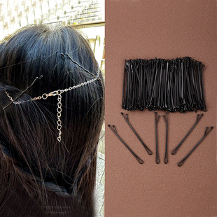 Special Super Hard Tight High-end Simple Steel Black Clip Eyebrow Pendant Headwear Invisible Fixing Clip for Women