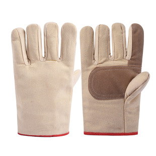Welding Canvas Gloves Wear-resistant Double-layer Fully Lined 24-line Double-layer Canvas Gloves Labor Protection Wear-resistant Work Site Thickeneded