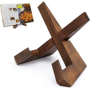 Wooden Restaurant Home Recipe Stand Kitchen Menu Display Stand Hanging Study Desktop Reading Wooden Bookend Rack