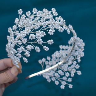 Foreign trade bridal headband headdress handmade beaded woven branch shape hair accessories wedding dress accessories DZ121