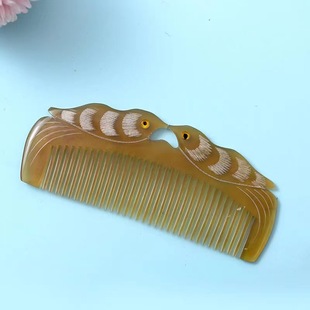 Natural horn magpie comb full tooth comb horn mandarin duck comb horn full tooth comb horn comb factory wholesale horn