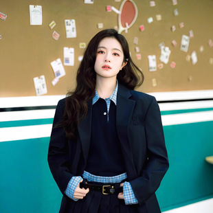 Early Spring New Miu Nanyou Factory Temperament College Style Niche Commuter Stitching Fake Two-Piece Cuff Suit Jacket