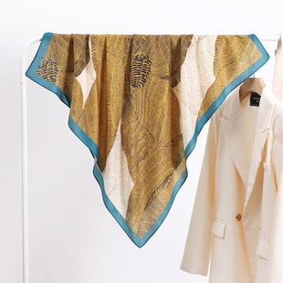 2023 new herringbone pattern 90 letters printed square scarf silk scarf wholesale women's summer sunscreen scarf shawl wholesale