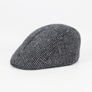 Duck Tongue Hat Men's Autumn and Winter Dot Wool Korean Style Beret Warm Thickened All-match Middle-aged and Elderly Advanced Cap