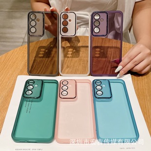 Cross-border Samsung A56 Meiyan Photo Frame Protective Mirror Mobile Phone Case Simple Translucent A06 All-inclusive Drop-resistant Protective Case