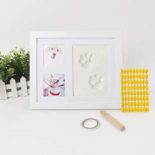 Dog Paw Cat paw inkpad photo frame suit gift letter wooden stick pet souvenir DIY hot sale cross-border manufacturer