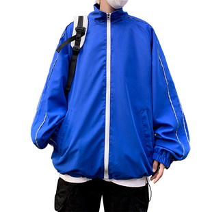 Spring and Autumn Coat Men's Youth Sports Top Men's Casual Collar Jacket Cross-border Men's Wear Glow Strip Daily All-match