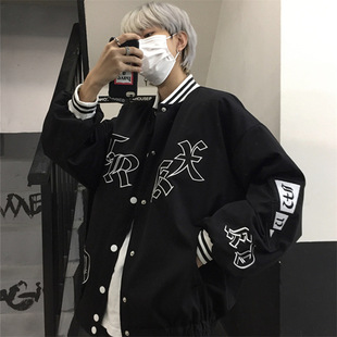 Baseball Suit Jacket for Men and Women American Couple Hip-Hop High Street Spring and Autumn Loose Fashionable Casual Double-Layer Jacket for Women