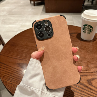 Простой сплошной цвет овчины для iPhone 14promax Apple 14 Телефон Чехол 13 Premium Sense 12 Все включено 15