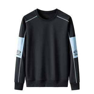 Men's Round neck sweater spring and autumn loose fashion brand versatile boys casual hooded autumn long sleeve T-shirt top clothes