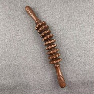 Wooden roller massager wooden nine wheel massager wholesale wooden white wood grain gear rolling massage yoga