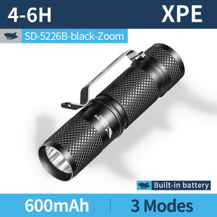 Aluminum alloy outdoor strong light flashlight with pen clip