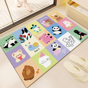 Toilet Water Absorbent Floor Mat Large Size Wash Basin Bathroom Cabinet Non-Slip Foot Mat Door Dirt Resistant Mat Multi-Material