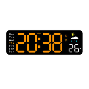 Creative weather clock multifunctional living room wall clock cross-border new alarm clock temperature display clock 6656