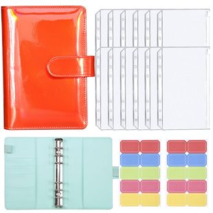 Spot cross-border foreign trade A6 colorful binder hand book laser macaron PU notebook cash budget book