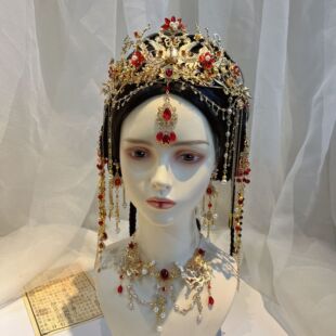 Древний стиль украшения для волос костюм короны для волос Hanfu украшения ожерелья для тяжелых волос