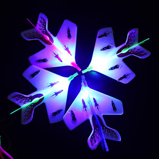 Elastic aircraft flash Catapult Aircraft catapult aircraft catapult light-emitting aircraft square stall light-emitting toys