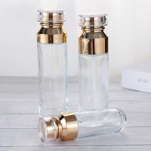 High-grade 120ml100ml40ml50g cosmetic glass bottle water cream sub-bottle Press pump travel suit