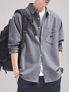 Long Sleeve Corduroy Shirt Men's Autumn and Winter fleece-lined Thickened Loose American Style Retro Ins Fashionable Winter Shirt Jacket