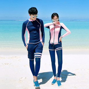 Factory direct supply new couple split diving suit long sleeve trousers surfing suit zipper sunscreen bathing suit suit