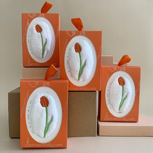 Coral Fleece Wedding Flower Hand Gift Towel Threaded Edge Hanging Gift Box with Flower Wipe Towel