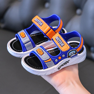 Boys Sandals 2024 Summer New Fashion Big Kids Boys Beach Shoes Girls Korean Soft Bottom Children