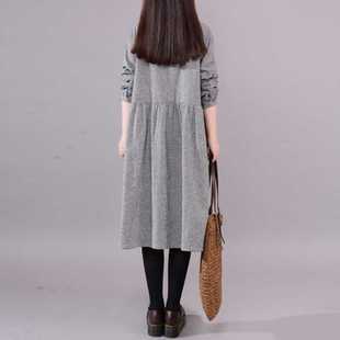 Autumn New Style 2021 Korean Style Plus Size Women's Mid-Length Fashion Plaid Long-Sleeved Shirt Skirt Bottoming Shirt