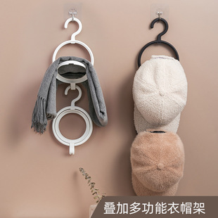 Hood hooks without punching a row of stacked round multifunctional coat rack door wall hanging bag hooks wholesale