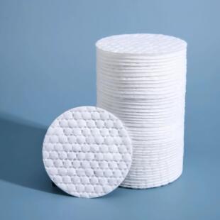 Full English Cross-border Round Cosmetic Cotton Patch Thickened Cotton Embossed Edge Makeup Remover Patch Double-sided Three-layer Quilted Cotton
