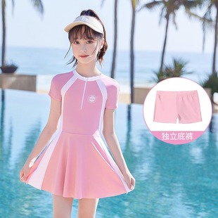 2024 New Children's Swimwear Girls' Siomatic Skirt Swimwear Summer Junior Middle-sized Girls Training Swimming