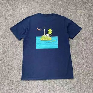 patagonia patagonia Summer Island Printed Casual Loose Round Neck Short-sleeved T-shirt Men's and Women's Couple Clothes