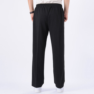 Spring middle-aged and elderly high-waist casual pants men's elastic waist pants stall supply work work loose men's pants