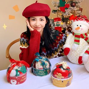 Носки для женщин, мужчин и женщин, пара, две пары подарочных коробок, зимние толстые рождественские носки из кораллового флиса, стильные милые толстые носки
