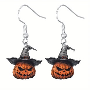 Halloween Drop Earrings Skull Rose Death Pumpkin Scarecrow Spider Skeleton Acrylic Earrings Small Gifts