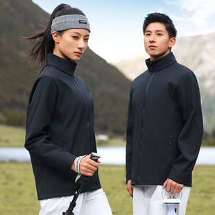 Stand-Up Collar, Windproof, Four-Way Elastic Soft Shell Workwear, Composite Polar Fleece, Warm and Lightweight Team Wear, Printable and Embroidered