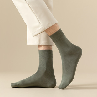 Antibacterial aromatherapy socks men's autumn and winter cotton men's socks solid color simple business men's casual mid-calf length socks cotton stockings