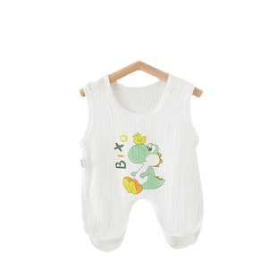 Baby gauze bellyband l jumpsuit summer thin belly protection half back clothes male and female baby jumpsuit vest clothes