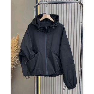 Black Charge Jacket Women's Spring and Autumn Clothes New 2024 Explosions Korean Style Popular Western Style Casual Top for Small Men