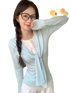 Fake Two-piece Stitching Slimming Pure Long-sleeved T-shirt Loose Casual Wide-leg Pants Women's 2025 Spring Fashion suit