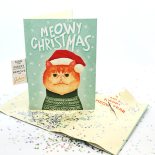 Рождественская музыкальная открытка Endless Meowy Christmas card