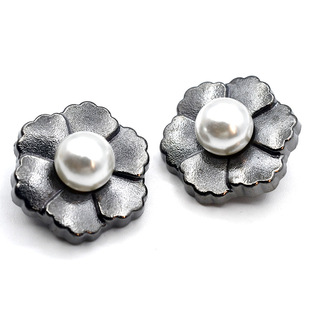 Metal Pearl Button Button Accessories Top Women's High-end Round Cardigan Sweater Dress Outwear Versatile Button