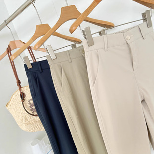 Women's Summer Thin Loose All-match Cropped Harem Pants with High Waist Casual Overalls