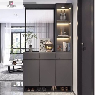 Living Room Entrance Cabinet New Solid Wood Cabinet Partition Entrance Shoe Cabinet 2-in -1 Entry Shelter Integrated Locker