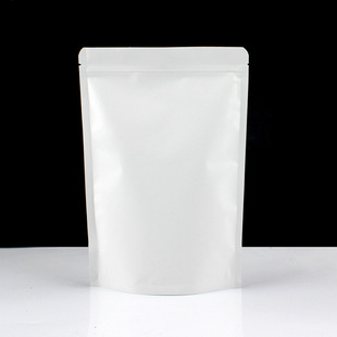 White Kraft Paper Inner Aluminized Bag Self-sealing Kraft Paper Bag Tea Packaging Bag Self-standing Food Bag Snack Sealed Bag