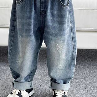 Jeans Boys 2024 New Children's Spring and Autumn Thin Light Color Straight Pants Boys Korean Pants Baby Kids