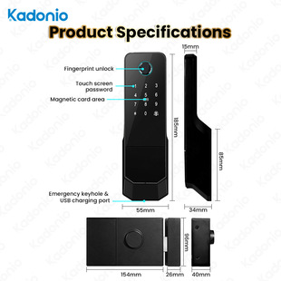 Niutou lock double-sided fingerprint password graffiti nine countries built-in cat's eye screen wiring-free rental apartment card lock