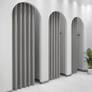 Velvet Fitting Room Door Curtain Cloakroom Door Curtain Clothing Store Dressing Room Curtain Size Logo Free Punching