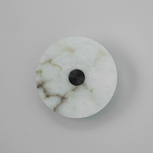 Designer minimalist round Spanish marble wall lamp living room bedroom bedside background wall corridor aisle wall lamp